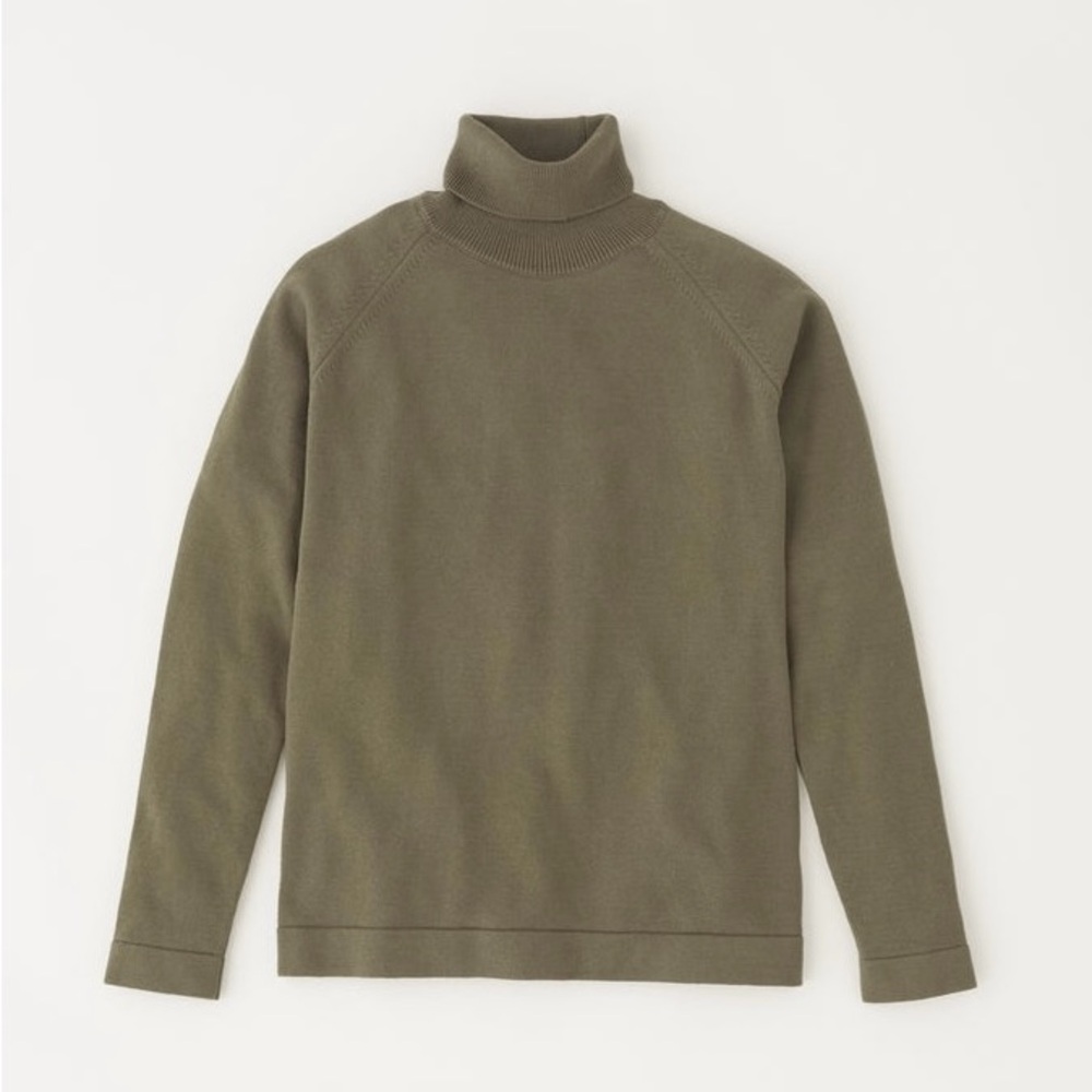 Kotn Fine Knit Turtleneck Sweater in Dark Olive
